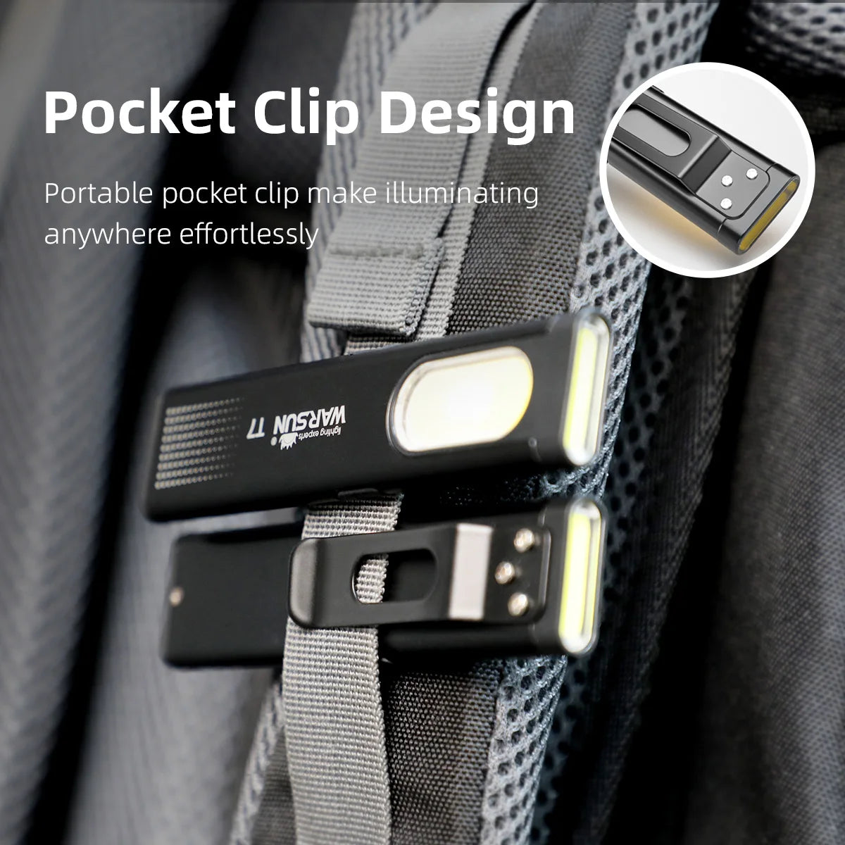 Warsun 650Lm Mini Keychain Flashlight with Magnet